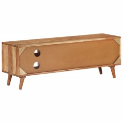 Meuble TV 112x30x40 cm bois d'acacia massif 