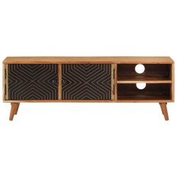 Meuble TV 112x30x40 cm bois d'acacia massif 