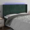 Tête de lit à LED Vert foncé 163x16x118/128 cm Velours 