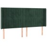 Tête de lit à LED Vert foncé 163x16x118/128 cm Velours 