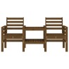 Banc de jardin avec table 2 places brun miel bois massif de pin 