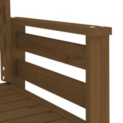 Banc de jardin avec table 2 places brun miel bois massif de pin 