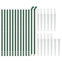 Clôture en treillis métallique et piquet d'ancrage vert 1x25 m 