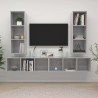 Meubles TV muraux 4 pcs Gris béton Bois d'ingénierie 