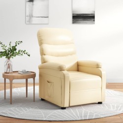 Fauteuil inclinable Crème Similicuir 