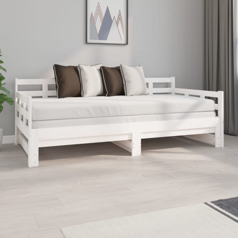 Lit coulissant sans matelas blanc 2x(90x190) cm 