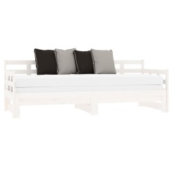 Lit coulissant sans matelas blanc 2x(90x190) cm 