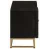 Meuble TV noir 110x30x40 cm bois massif de manguier et fer 