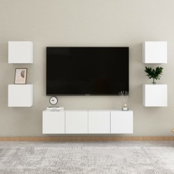 Ensemble de meubles TV 6 pcs Blanc Bois d'ingénierie 