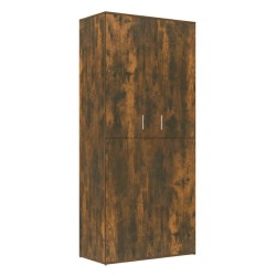 Armoire à chaussures chêne fumé 80x39x178 cm bois d'ingénierie 