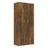 Armoire à chaussures chêne fumé 80x39x178 cm bois d'ingénierie 