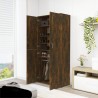 Armoire à chaussures chêne fumé 80x39x178 cm bois d'ingénierie 