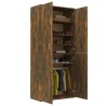 Armoire à chaussures chêne fumé 80x39x178 cm bois d'ingénierie 