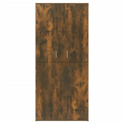 Armoire à chaussures chêne fumé 80x39x178 cm bois d'ingénierie 