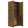 Armoire à chaussures chêne fumé 80x39x178 cm bois d'ingénierie 