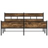 Cadre de lit en métal sans matelas chêne fumé 200x200 cm 