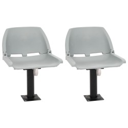 Ensemble de sièges de bateau pliables 4 pcs sans coussin gris 
