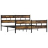 Cadre de lit en métal sans matelas chêne fumé 183x213 cm 