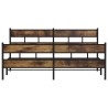 Cadre de lit en métal sans matelas chêne fumé 183x213 cm 