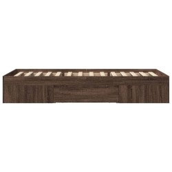 Cadre de lit sans matelas chêne marron 100x200 cm 