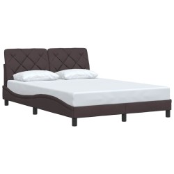 Cadre de lit sans matelas marron foncé 120x200 cm tissu 