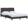 Cadre de lit sans matelas marron foncé 120x200 cm tissu 