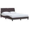 Cadre de lit sans matelas marron foncé 120x200 cm tissu 
