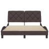 Cadre de lit sans matelas marron foncé 120x200 cm tissu 