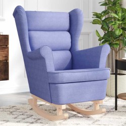 Chaise à bascule bleu jean 74x90x102 cm tissu 
