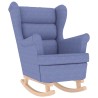 Chaise à bascule bleu jean 74x90x102 cm tissu 