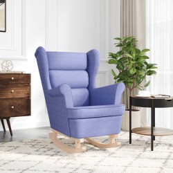 Chaise à bascule bleu jean 74x90x102 cm tissu 