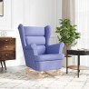 Chaise à bascule bleu jean 74x90x102 cm tissu 