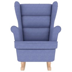 Chaise à bascule bleu jean 74x90x102 cm tissu 