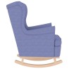 Chaise à bascule bleu jean 74x90x102 cm tissu 