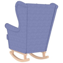 Chaise à bascule bleu jean 74x90x102 cm tissu 
