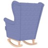 Chaise à bascule bleu jean 74x90x102 cm tissu 
