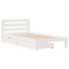 Cadre de lit sans matelas blanc 90x190 cm bois de pin massif 
