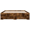 Cadre de lit avec tiroirs sans matelas chêne fumé 135x190 cm 