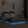 Cadre de lit avec LED sans matelas sonoma gris 135x190 cm 
