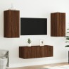 Unités murales TV avec LED 4 pcs chêne marron bois d'ingénierie 