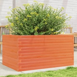 Jardinière cire marron 90x60x46 cm bois de pin massif 