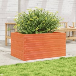 Jardinière cire marron 90x60x46 cm bois de pin massif 