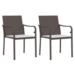 Ensemble à manger de jardin 3 pcs coussins résine tressée acier 