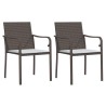 Ensemble à manger de jardin 3 pcs coussins résine tressée acier 
