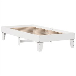 Cadre de lit sans matelas blanc 75x190 cm bois de pin massif 