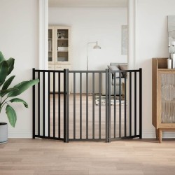 Barrière pour chien pliable 3 panneaux 150 cm bois sapin massif 