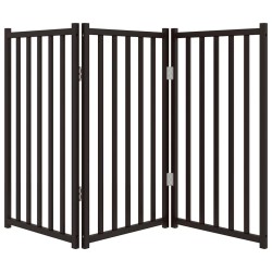 Barrière pour chien pliable 3 panneaux 150 cm bois sapin massif 