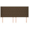 Tête de lit avec oreilles Marron foncé 183x16x118/128 cm Tissu 