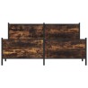 Cadre de lit en métal sans matelas chêne fumé 193x203 cm 