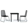 Ensemble à manger de jardin 3 pcs Noir 